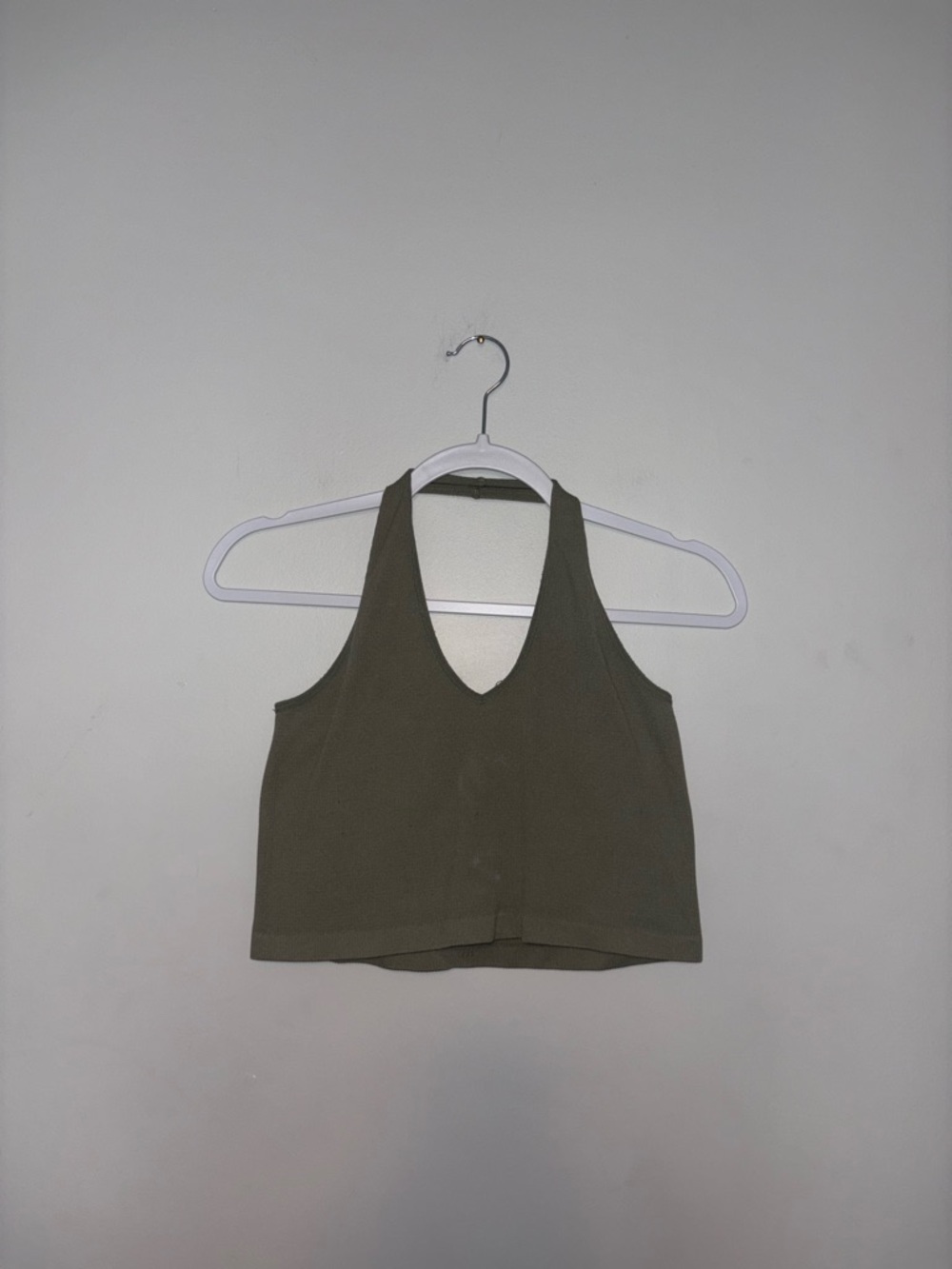 SWS ~ Green Ribbed Halter Cropped TankTop
